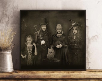 Halloween Wall Art Print, Custom Portrait From Photo, Witch Gifts, Witchy Decor Indoor, Unique Gothic Home Decoration, Personalized