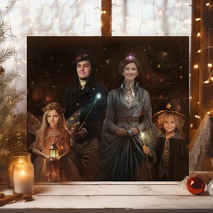Custom Portrait From Photo, Family Portrait, Custom Painting From Photo, Couples Portrait, Personalized Portrait, Christmas Wall Art Prints