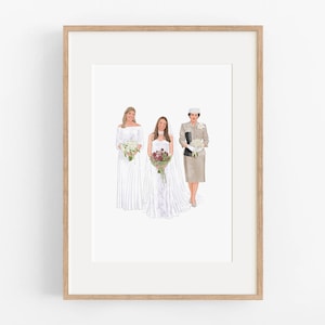 Generational Wedding Portrait: Mother Of The Bride Gift, Hand Painted Art