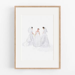 Bride Mom And Grandmother Custom Family Portrait Mother Of The Bride Gift From Daughter Generational Wedding Portrait Watercolor Painting