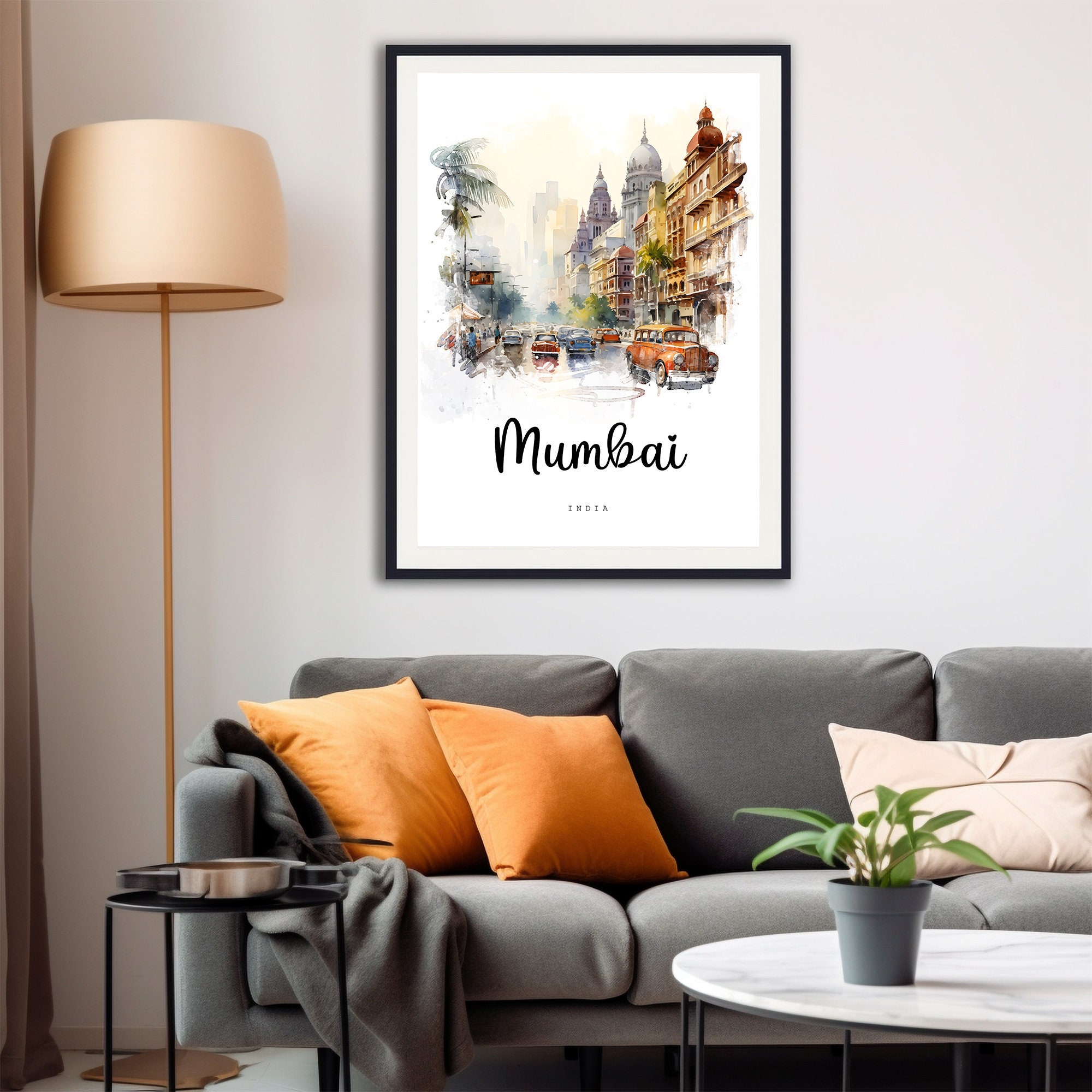 Mumbai India Travel Poster, Mumbai City Print, India Wall Art Printable ...