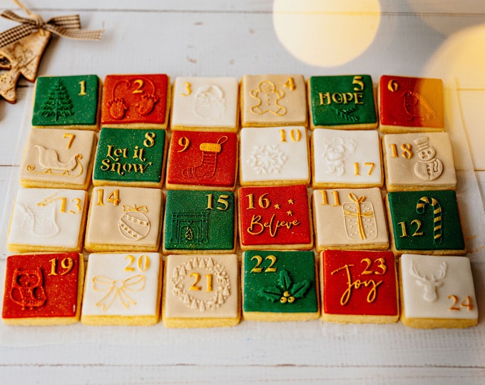 Advent Calendar Shortbread Biscuit Advent Calendar Christmas Biscuits