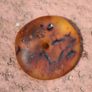 Baltic Amber Donut Pendant Honey Brown Natural Unisex