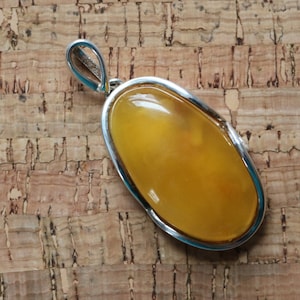 Butterscotch Baltic Amber Pendant Butterscotch Oval 925 Silver Unisex