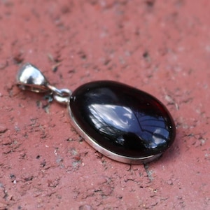 Cherry Baltic Amber Pendant Drop 925 Silver Unisex