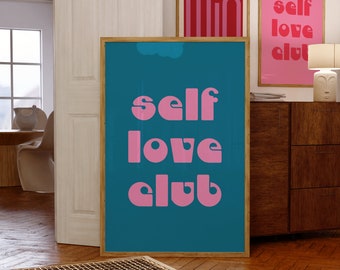 Self Love Club Retro Typography Art Print (Digital Download)