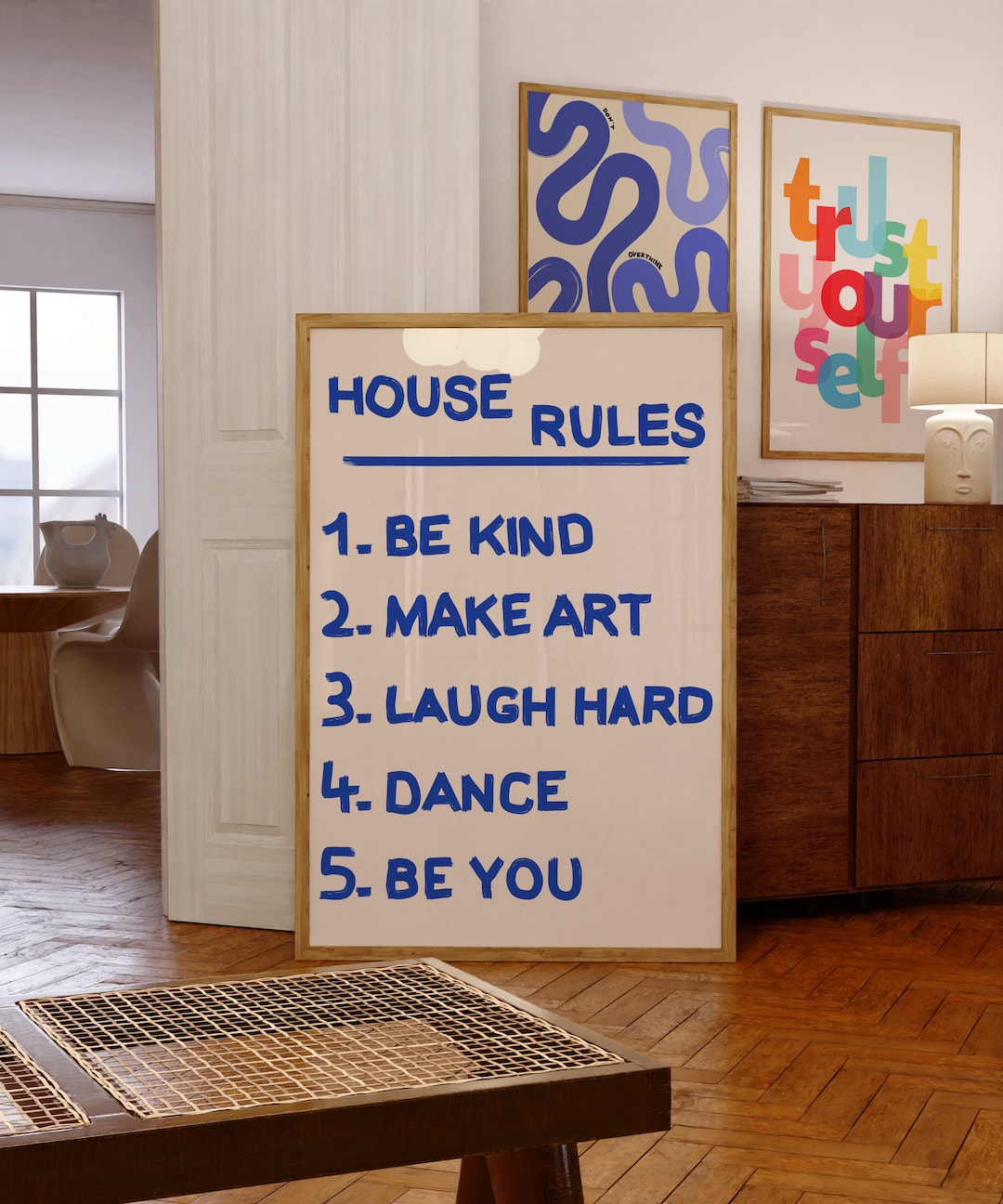 House Rules Wall Art, Minimalist Wall Print,modern Art Print, Trendy