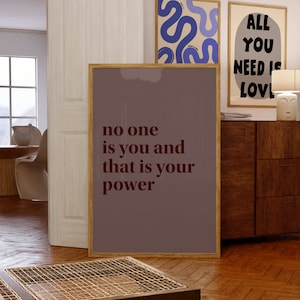 No one is you and that is your power, Printable Wall Art,Guest Room Print,Entryway Print,Motivational,Inspirational Print,Typography Print