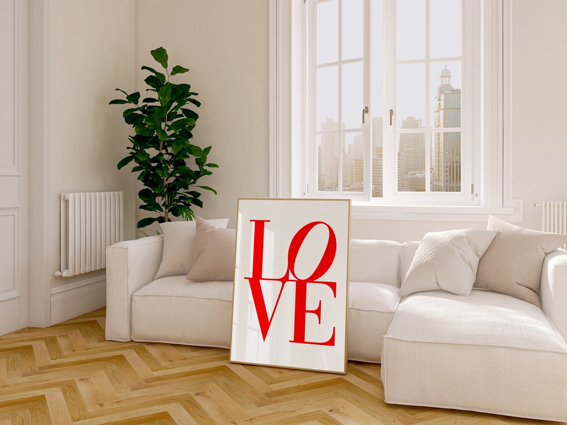 Love Printable Wall Art, LOVE, Classic Love Word, Love Modern Wall ...