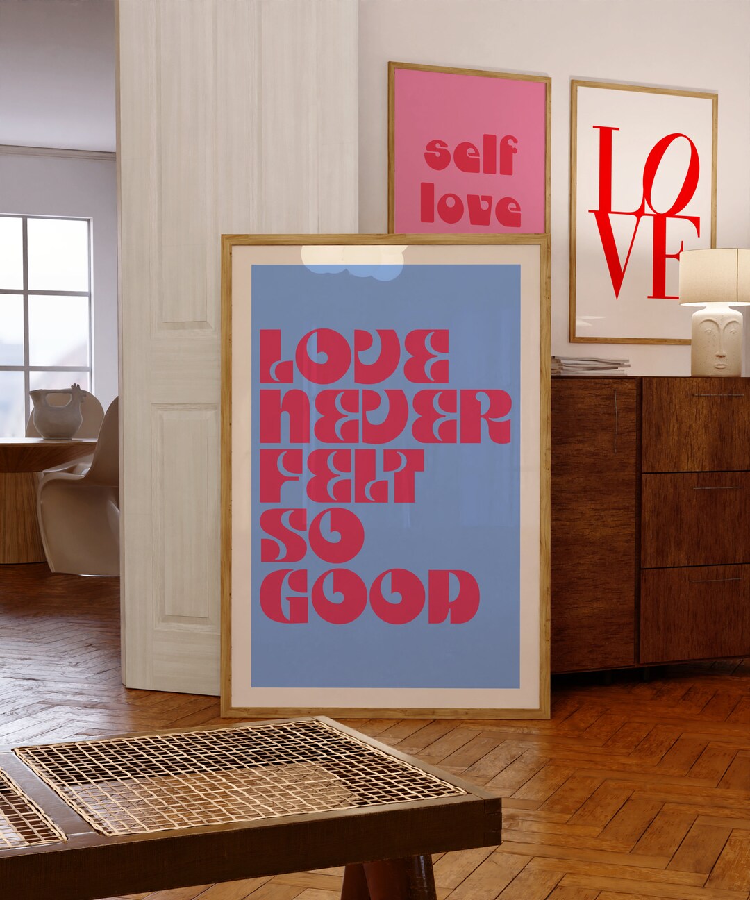 Love Never Felt so Good Wall Art, Retro Trendy Aesthetic Print, Trendy
