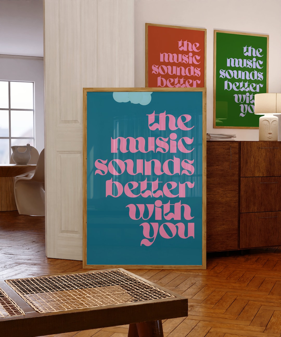 The Music Sounds Better With You Poster, Music Inspired Print, Music