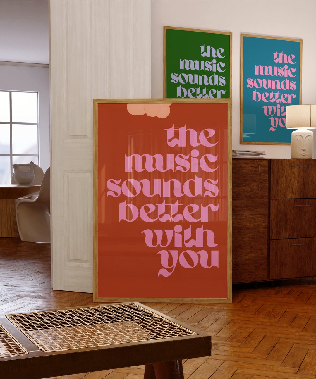 The Music Sounds Better With You Poster, Music Inspired Print, Music