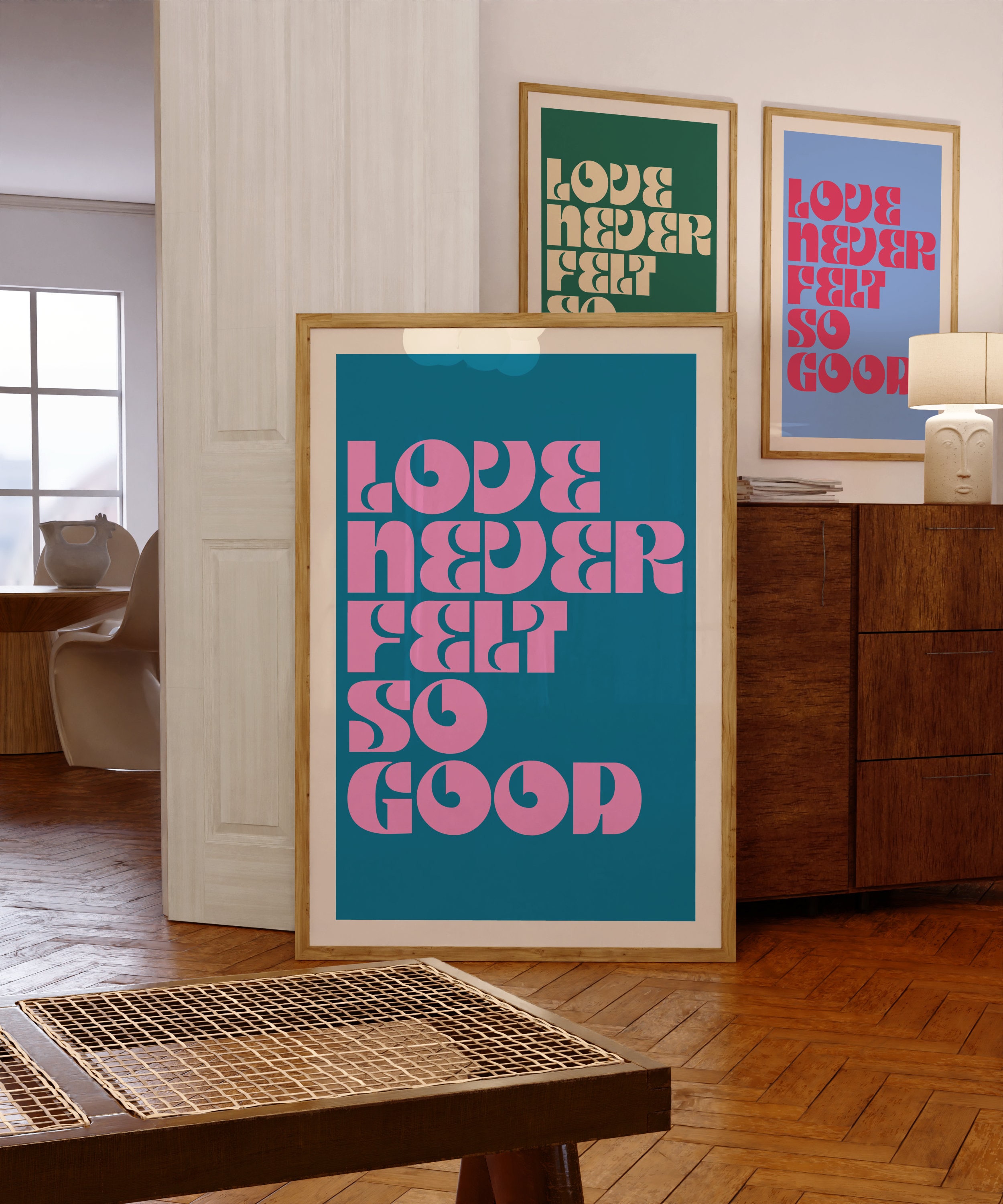 Love Never Felt so Good Wall Art, Retro Trendy Aesthetic Print, Trendy