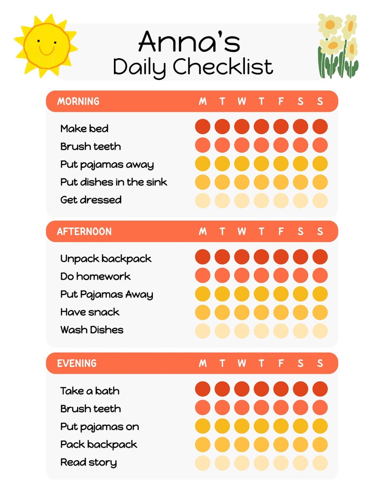 Editable Family Chore Chart ADHD Planner Custom Chore Chart - Etsy