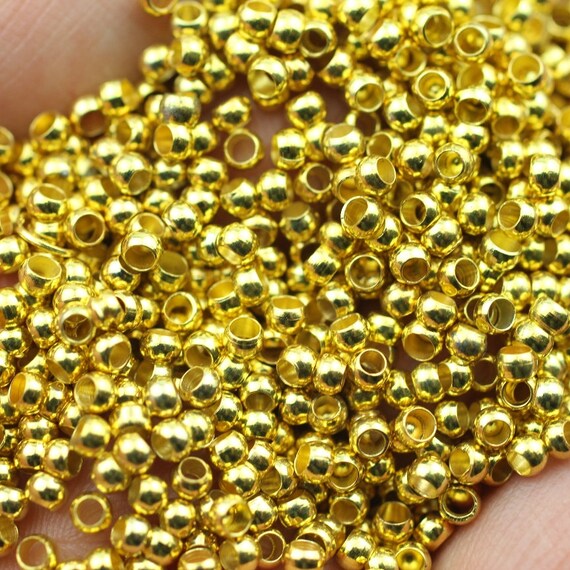 Buy 200 Brass Beads Gold Plated Beads Round Beads Gold Plated
