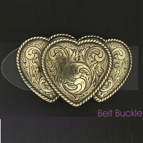 Three Heart Belt Buckle Old Silver Belt Buckle