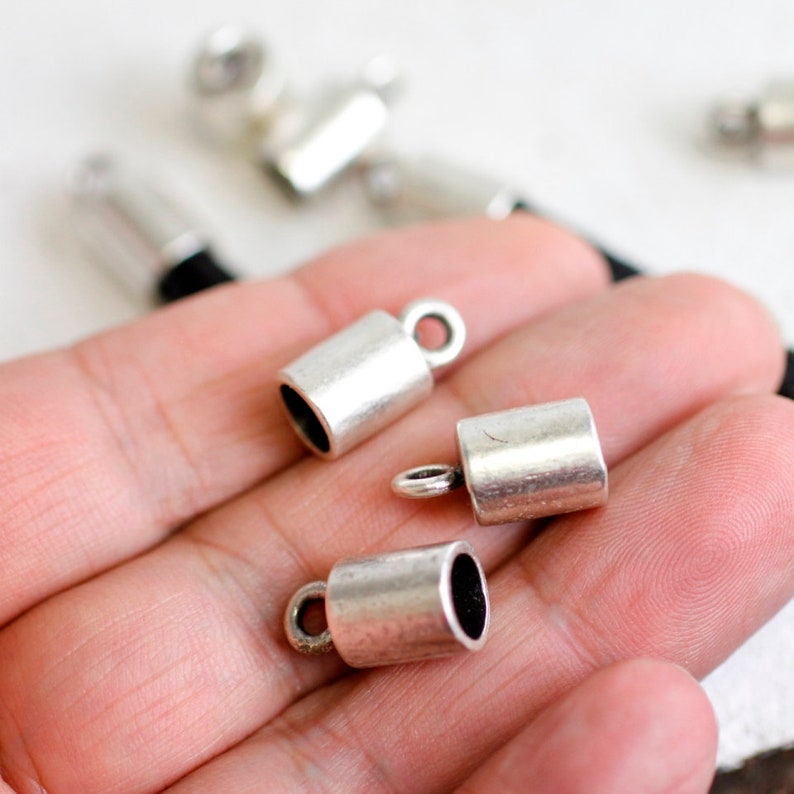 10 End Caps for Round Leather Cords Kumihimo Paracord Tassel Caps