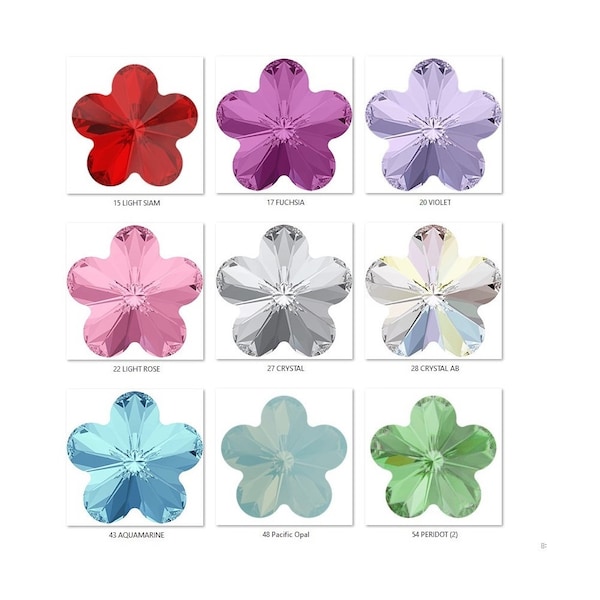 Flower Swarovski Kristall,various colors, Daisy Fancy Stone Undrilled , Crystal Pendants, Flower Crystal Necklaces 4744-10mm