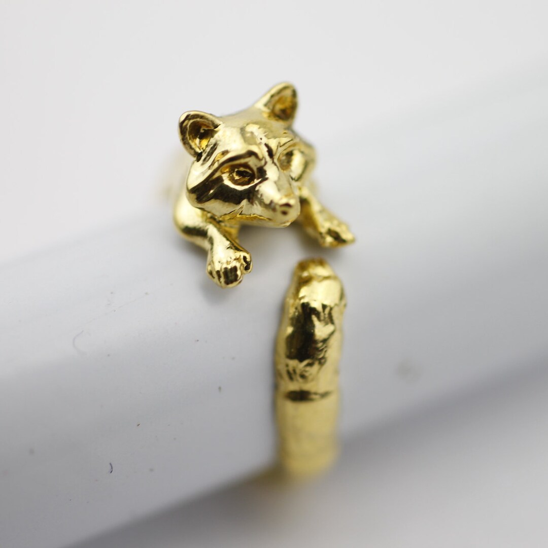 Animal Ring, Raccoon Ring, Animal Wrap Ring, Gold Ring, Gold Raccoon ...