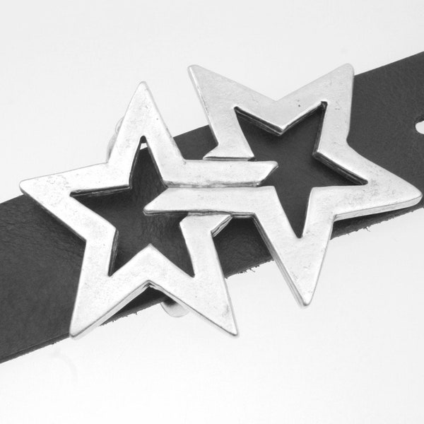 Star belt buckle, Double star belt pin, Starry belt accessory, Western belt buckle, Silver belt buckle, Star accessory, Belt supply GS309 as