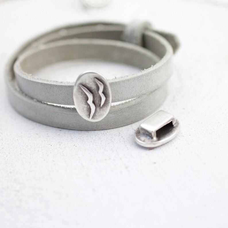 10 Seagull Beads, Zamak Slider Beads, Metal Beads for Bracelet Jewelry