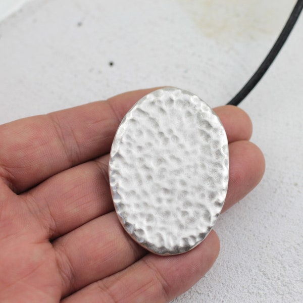 Sterlign silver plated pendant, Hammered pendant for women necklace, Authantic pendant, Aesthetic pendant, Wholesale pendant findings P117