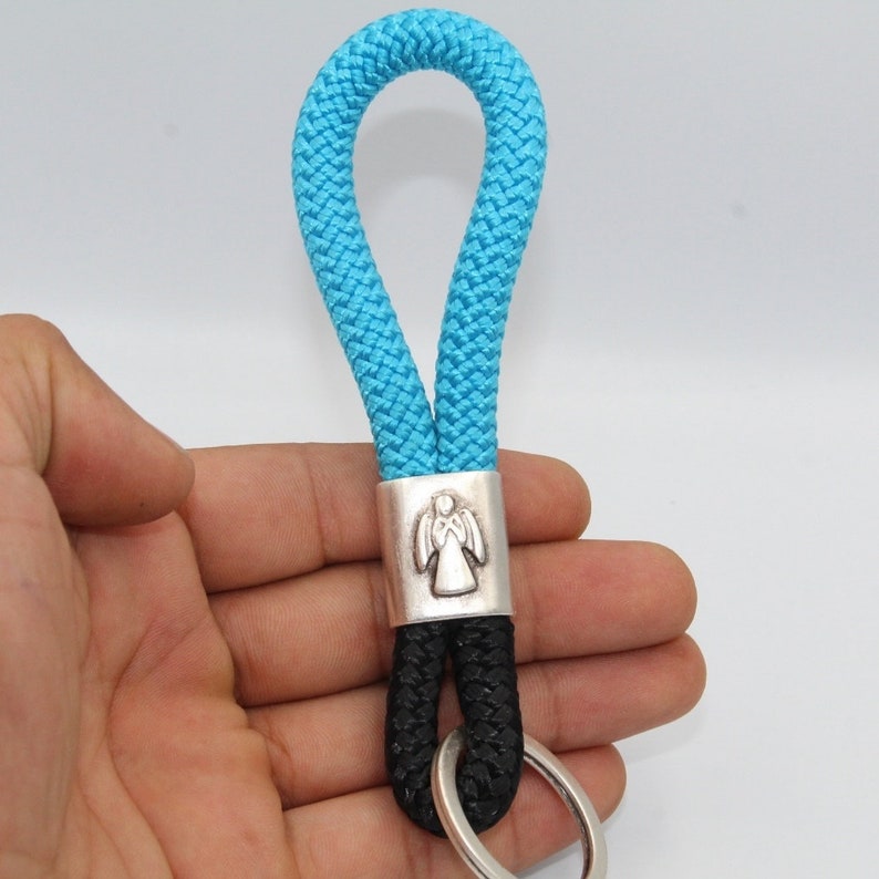 1 Guardian Angel Keychain Findings, Keychain Slider Beads, Silver