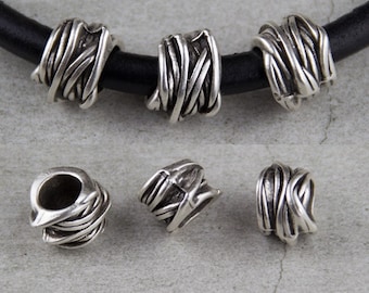 10 Silver Knot Beads, Large Hole Beads, Zamak Beads, Antique Silver Pewter Beads, High Quality, Jewelry Making, ZM296as