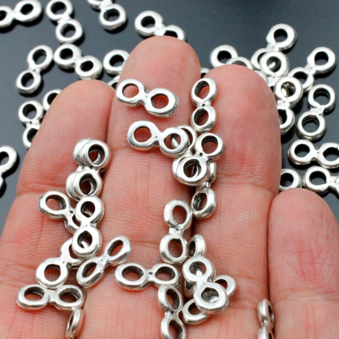20 Silver Connector, Connector Beads, Silver Charms Connector, Connector Necklace, Connector