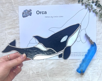 Orca Stained Glass Pattern– Digital Download (PDF & PNG)| Hobby License