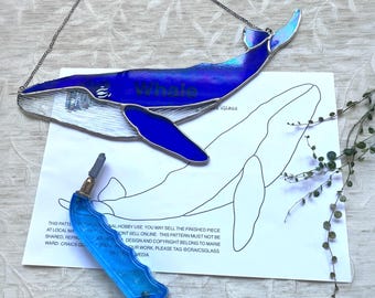Whale Stained Glass Pattern– Digital Download (PDF & PNG)