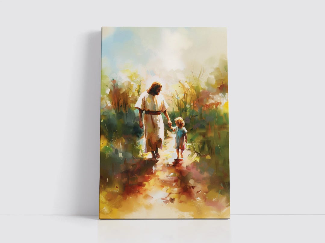 Jesus With Child Canvas Print: Watercolor Style Christian Wall Art - Etsy
