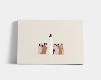 Sermon on the Plain Christian Wall Art Canvas Prints, Luke 6:17–49, Bible Artwork, Scripture Wall Art, Modern Minimalist Wall Art Home Decor