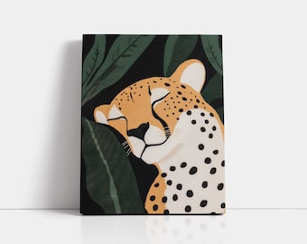 Sleeping Cheetah Art Print: Whimsical Safari Nursery Decor