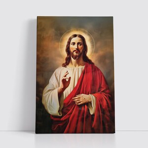 Jesus Christ Portrait Canvas Print: Christian Scripture Wall Art