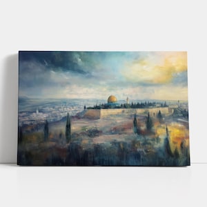 Jerusalem Landscape Canvas Print: Christian Scripture Wall Art