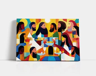 The Last Supper Canvas Print: Modern Fauvism Christian Wall Art