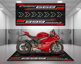 Garage Mat 899 Panigale Design for Motorcycle Mat Personalized Display Showroom Floor Pit Mat Non-Slip and Washable