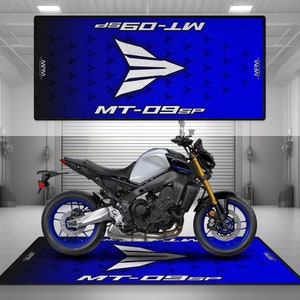 Garage Mat Design for MT-09SP Motorcycle Mat Personalized Display Showroom Floor Pit Mat Non-Slip and Washable