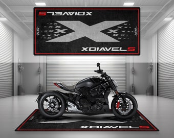 Garagemat X Diavel S Design voor motorfietsmat Gepersonaliseerde display Showroomvloerpitmat Antislip en wasbaar