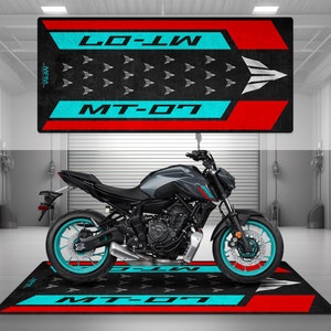 Garage Mat Design for MT-07 Motorcycle Mat Personalized Display Showroom Floor Pit Mat Non-Slip and Washable