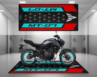 Garage Mat Design for MT-07 Motorcycle Mat Personalized Display Showroom Floor Pit Mat Non-Slip and Washable