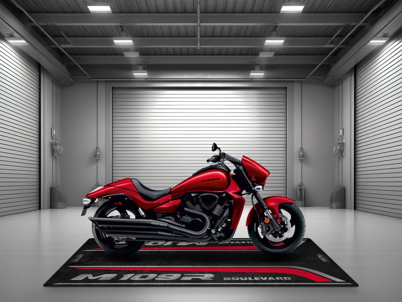 Garage Mat Design for Boulevard M109R Motorcycle Mat Personalized Display Showroom Floor Pit Mat Non-Slip and Washable image 3