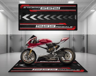 Garage Mat 1299 Panigale S Design for Motorcycle Mat Personalized Display Showroom Floor Pit Mat Non-Slip and Washable