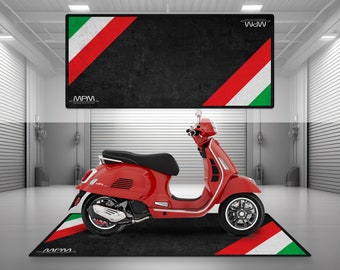 Garage Mat Design for Scooter Motorcycle Mat Personalized Display Showroom Floor Pit Mat Non-Slip and Washable