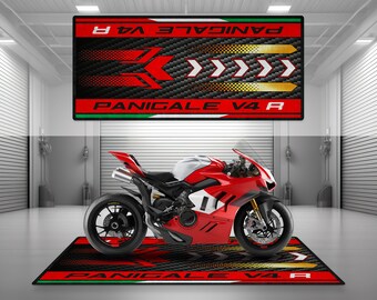 Alfombrilla de garaje Panigale V4 R, diseño para motocicleta, alfombrilla personalizada para exposición, suelo de exposición, antideslizante y lavable