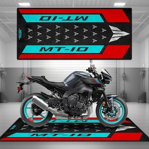 Garage Mat Design for MT-10 Motorcycle Mat Personalized Display Showroom Floor Pit Mat Non-Slip and Washable
