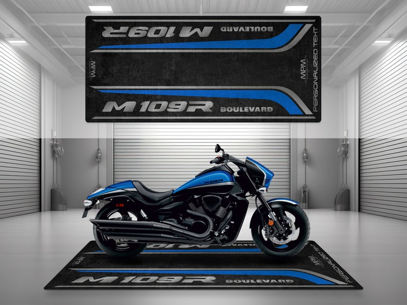 Garage Mat Design for Boulevard M109R Motorcycle Mat Personalized Display Showroom Floor Pit Mat Non-Slip and Washable image 7