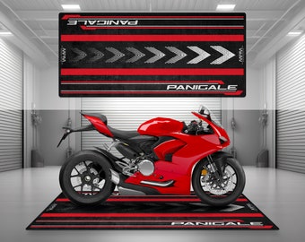 Garagemat Panigale Design voor motorfietsmat Gepersonaliseerde display Showroomvloer Pitmat Antislip en wasbaar