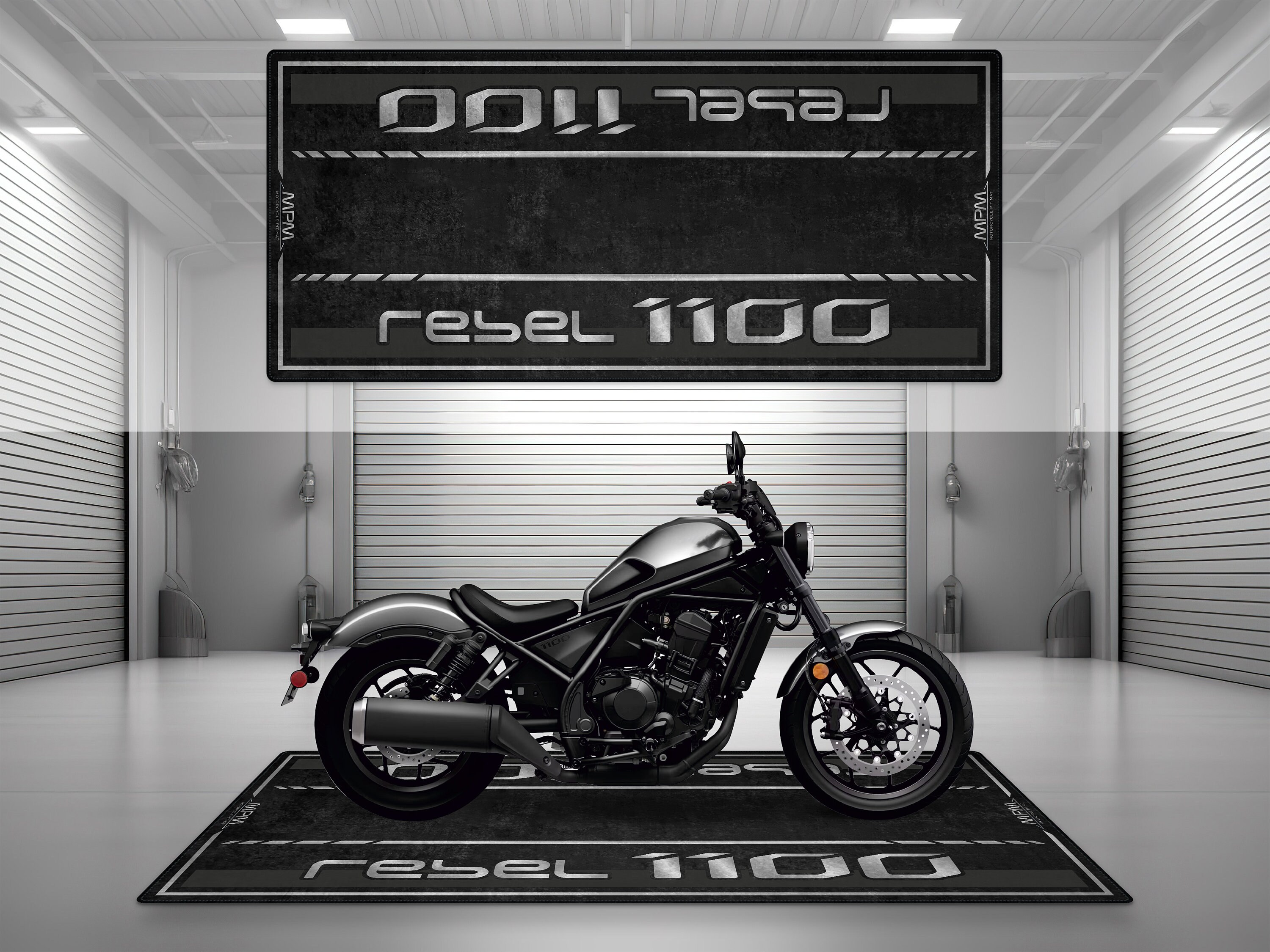 Garage Mat Design for Rebel 1100 Motorcycle Mat Personalized Display Showroom Floor Pit Mat Non-Slip and Washable